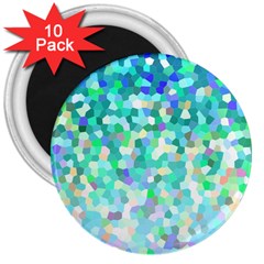 Mosaic Sparkley 1 3  Button Magnet (10 Pack) by MedusArt