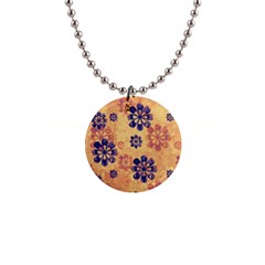 Funky Floral Art Button Necklace by Colorfulart23