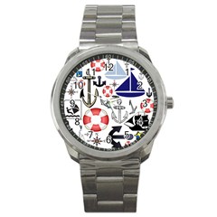 Nautical Collage Sport Metal Watch by StuffOrSomething