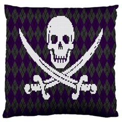 Jolly Roger Sweater Large Cushion Case (two Sided) 