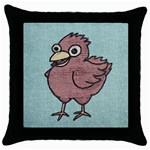 Wool Black Throw Pillow Case Front