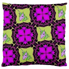 Pink Unicorn Large Cushion Case (two Sided) 