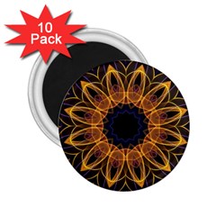 Yellow Purple Lotus Mandala 2 25  Button Magnet (10 Pack) by Zandiepants