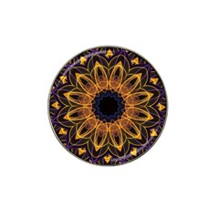 Yellow Purple Lotus Mandala Golf Ball Marker 4 Pack (for Hat Clip) by Zandiepants