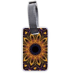 Yellow Purple Lotus Mandala Luggage Tag (one Side) by Zandiepants