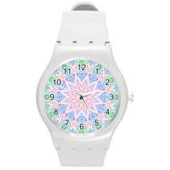 Soft Rainbow Star Mandala Plastic Sport Watch (medium) by Zandiepants