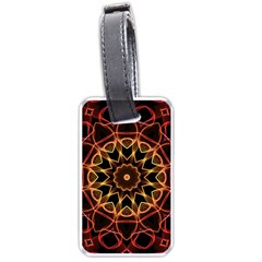 Yellow And Red Mandala Luggage Tag (one Side) by Zandiepants