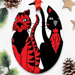 Cool Cats Oval Ornament (two Sides) by StuffOrSomething