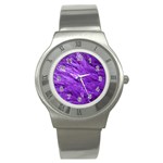 Purple Tresses Stainless Steel Watch (Slim) Front