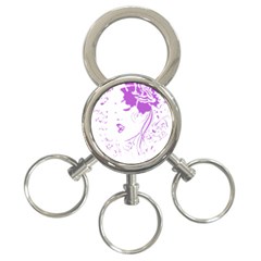 Purple Woman Of Chronic Pain 3-ring Key Chain