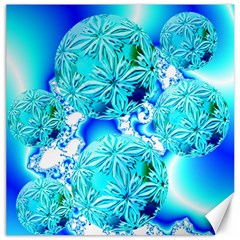 Blue Ice Crystals, Abstract Aqua Azure Cyan Canvas 20  X 20  by DianeClancy