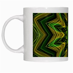 Woven Jungle Leaves Mandala White Coffee Mug by Zandiepants