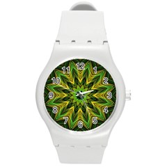 Woven Jungle Leaves Mandala Plastic Sport Watch (medium) by Zandiepants