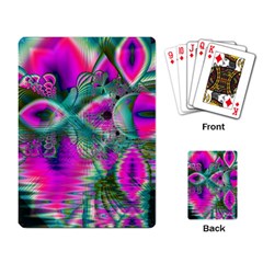 Crystal Flower Garden, Abstract Teal Violet Playing Cards Single Design by DianeClancy