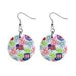 Patriot Fireworks Mini Button Earrings Front