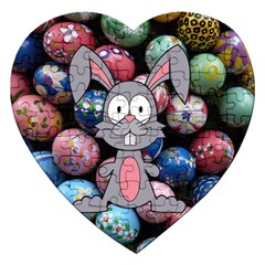 Easter Egg Bunny Treasure Jigsaw Puzzle (heart) by StuffOrSomething