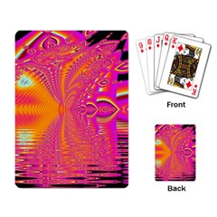 Magenta Boardwalk Carnival, Abstract Ocean Shimmer Playing Cards Single Design by DianeClancy