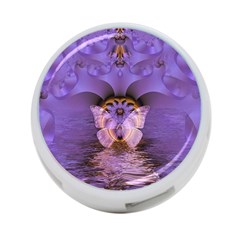 Artsy Purple Awareness Butterfly 4-port Usb Hub (two Sides) by FunWithFibro