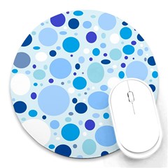 Bubbly Blues 8  Mouse Pad (round) by StuffOrSomething