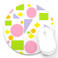 Spring Geometrics 8  Mouse Pad (round) by StuffOrSomething