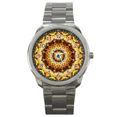 Ochre Burnt Glass Sport Metal Watch by Zandiepants