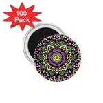 Psychedelic Leaves Mandala 1.75  Button Magnet (100 pack) Front