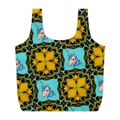 Orange Unicorn Reusable Bag (l) by Rbrendes