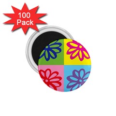 Flower 1 75  Button Magnet (100 Pack) by Siebenhuehner