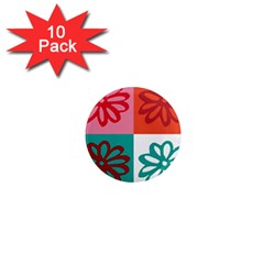 Flower 1  Mini Button Magnet (10 Pack) by Siebenhuehner