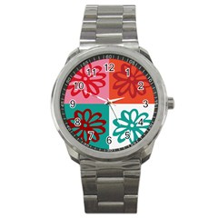 Flower Sport Metal Watch by Siebenhuehner