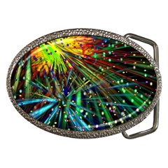 Exploding Fireworks Belt Buckle (oval) by StuffOrSomething