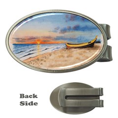 Sunset Beach Watercolor Money Clip (oval) by TonyaButcher