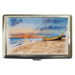 Sunset Beach Watercolor Cigarette Money Case by TonyaButcher