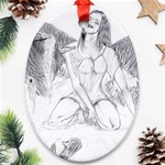 Bleeding Angel 1  Oval Ornament (Two Sides) Front