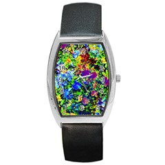 The Neon Garden Tonneau Leather Watch by rokinronda