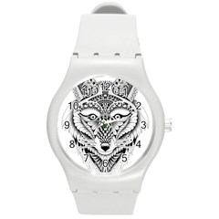 Ornate Foxy Wolf Plastic Sport Watch (medium) by Zandiepants