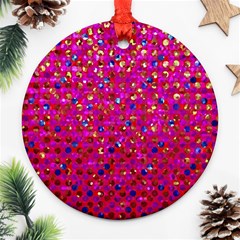 Polka Dot Sparkley Jewels 1 Round Ornament by MedusArt