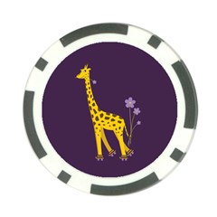 Purple Roller Skating Cute Cartoon Giraffe Poker Chip (10 Pack) by CreaturesStore