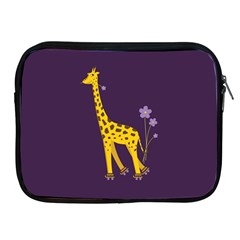 Purple Cute Cartoon Giraffe Apple Ipad Zippered Sleeve