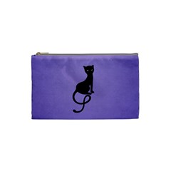 Purple Gracious Evil Black Cat Cosmetic Bag (small) by CreaturesStore