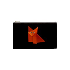 Dark Cute Origami Fox Cosmetic Bag (small) by CreaturesStore