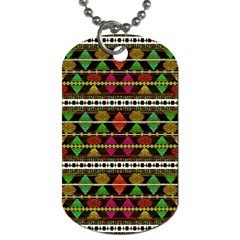 Aztec Style Pattern Dog Tag (two-sided)  by dflcprints