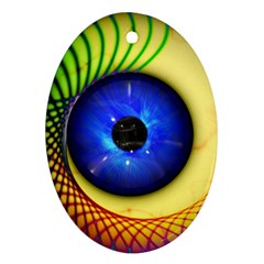 Eerie Psychedelic Eye Oval Ornament