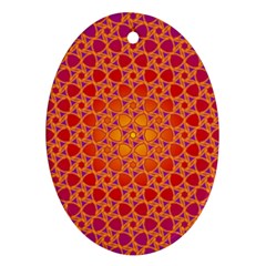 Radial Flower Oval Ornament (two Sides)