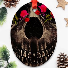 Death And Flowers Oval Ornament (two Sides)