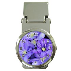 Purple Wildflowers For Fms Money Clip With Watch by FunWithFibro