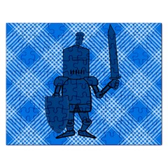 Blue Knight On Plaid Jigsaw Puzzle (rectangle) by StuffOrSomething