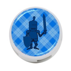 Blue Knight On Plaid 4-port Usb Hub (one Side) by StuffOrSomething