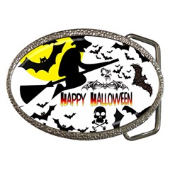 Happy Halloween Collage Belt Buckle (oval) by StuffOrSomething