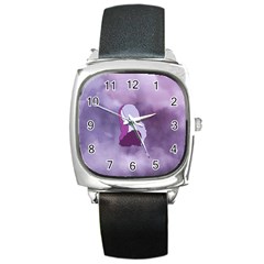 Profile Of Pain Square Leather Watch by FunWithFibro